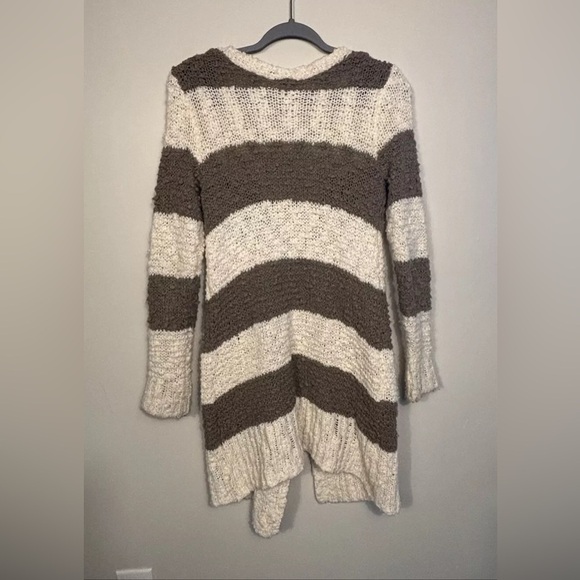 Free People Brown Off White Multi-Color Striped Long Cardigan Size XS - Picture 2 of 4